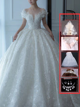 Load image into Gallery viewer, Off Shoulder French Main Wedding Dress