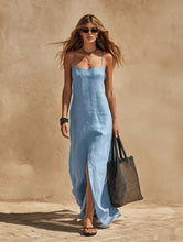 Load image into Gallery viewer, Women's Minimalist Sleeveless Slip Dress – Loose Fit Resort Style