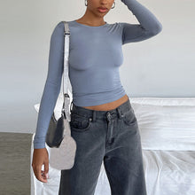 Load image into Gallery viewer, Slim Fit Long Sleeve Shirt | Women's Casual Crop Tops