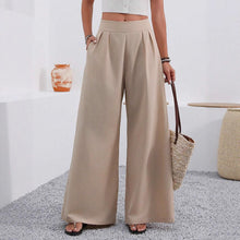 Load image into Gallery viewer, Women's High-Waist Wide-Leg Trousers with Pockets – Full Length