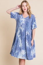 Load image into Gallery viewer, Tie-Dye V-Neck Half Sleeve Dress – Casual, Fluttering, Stylish and Trendy Tie-Dye Dress with Flattering V-Neck and Comfortable Half Sleeves