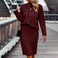 Load image into Gallery viewer, Women's Two Piece Set - Pullover Sweater & Bodycon Skirt Cozy Outfit
