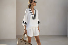 Load image into Gallery viewer, Women’s Elegant V Neck Casual Long Sleeve Top