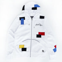 Load image into Gallery viewer, F5715 Frost Patchwork Zip Up Hoodie - White