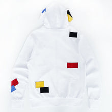 Load image into Gallery viewer, F5715 Frost Patchwork Zip Up Hoodie - White