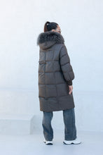 Load image into Gallery viewer, Lauren Genuine Fur Trim Down Fill Coat in Tobacco