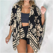 Load image into Gallery viewer, Women’s Printed Cardigan Top with Drop Shoulder Sleeves
