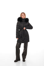 Load image into Gallery viewer, Genuine Fur Trim Down Coat