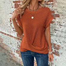 Load image into Gallery viewer, Women’s Textured Cuff Short‑Sleeve Tee