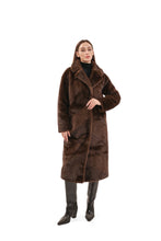 Load image into Gallery viewer, Faux Mink Effect Fur Coat
