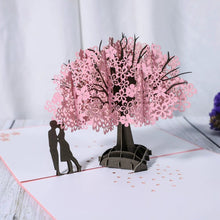 Load image into Gallery viewer, 3D Laser-Cut Engagement Card: Red Heart & Romantic Silhouette