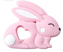 Load image into Gallery viewer, Baby Teether Silicone Rabbit Food Grade Bunny Teether Nursing Teething Accessories Silicone Animal Teether For Kids and Baby