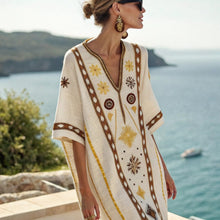Load image into Gallery viewer, Women's Printed Loose A-Line Beach Midi Dress – Vacation Resort