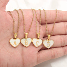 Load image into Gallery viewer, 26 Letter Heart-shaped Necklace White Shell Love Clavicle Chain Fashion Personalized Necklace For Women Jewelry Valentine's Day