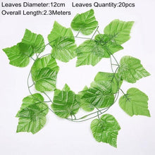 Load image into Gallery viewer, 90cm Artificial Green Hanging Ivy Leaves Radish Seaweed Grape Fake Flowers Vine Home Garden Wall Party Decoration Fake Hanging Fake Ivy Vine for Wall House Room Indoor Outdoor Decoration