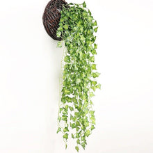 Load image into Gallery viewer, 90cm Artificial Green Hanging Ivy Leaves Radish Seaweed Grape Fake Flowers Vine Home Garden Wall Party Decoration Fake Hanging Fake Ivy Vine for Wall House Room Indoor Outdoor Decoration