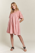 Load image into Gallery viewer, Round Neck Half Sleeve Babydoll Dress – Charming and Feminine Babydoll Dress with Round Neck and Half Sleeves for Casual and Semi-Formal Occasions