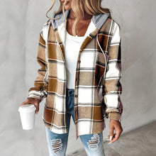 Load image into Gallery viewer, Women's Plaid Hoodie Long Sleeve Jacket With Pocket