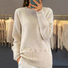Load image into Gallery viewer, Women's Solid Color 3D Floral Embroidered Sweater