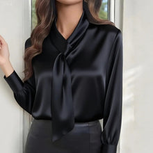 Load image into Gallery viewer, Women's Ribbon Detail Blouse, Lightweight Business Casual Shirt