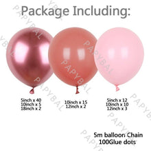 Load image into Gallery viewer, 91Pcs Rose Gold Retro Pink & Gold Latex Balloons For Wedding Birthday Party Decoration And Baby Shower