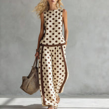Load image into Gallery viewer, Women's Sleeveless Printed Tank Top & Wide-Leg Pants Two-Piece Set