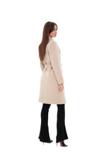 Load image into Gallery viewer, Windsor Classic Wraparound Cashmere Blend Overcoat in Nude