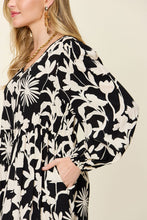 Load image into Gallery viewer, Double Take Full Size Printed Ruffle Hem Dress with Pocket Stylish & Functional Women Dress