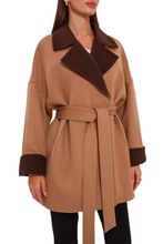 Load image into Gallery viewer, Sandro Cashmere Blend Overcoat in Camel