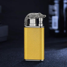 Load image into Gallery viewer, Mandotos Creative Blue Flame Lighter Dolphin Dragon Tiger Metal Windproof Double Flame Refillable