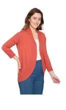 Load image into Gallery viewer, Women's Curved Hem Cardigan - Open Front in Soft Cashmere like Fabric