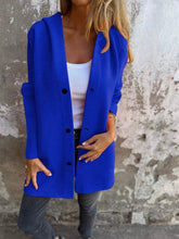 Load image into Gallery viewer, MANDOTOS Hooded Cardigan Single-Breasted Loose Red Jacket