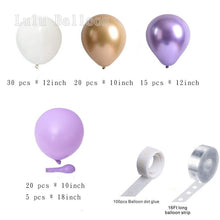 Load image into Gallery viewer, 92pcs Pastel White Purple And Gold Garland Balloons Kit For Party Wedding Birthday Baby Shower Bridal Shower Gender Reveal