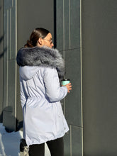 Load image into Gallery viewer, Genuine Silver Fox Fur Trim Rabbit Fur Insulated Parka
