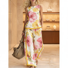 Load image into Gallery viewer, Printed Retro Sleeveless Top & Wide-Leg Pants Set | 12 Prints S–5XL