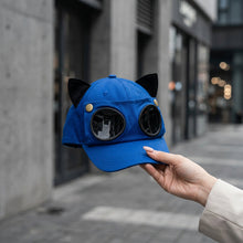 Load image into Gallery viewer, Cat Ears Baseball Cap with Pilot Glasses