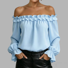 Load image into Gallery viewer, Women's Ruffle Off-Shoulder 3/4 Sleeve Elegant Shirt