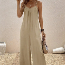 Load image into Gallery viewer, Women’s Casual Suspender Jumpsuit – V-Neck Solid Color Sleeveless One-Piece