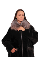 Load image into Gallery viewer, Palermo Genuine Astrakhan Silver Fox Trim Coat