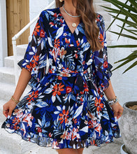 Load image into Gallery viewer, Floral Print Short Sleeves Dress