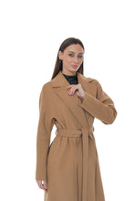 Load image into Gallery viewer, Cambridge Comfort Classic Wraparound Wool Blend Overcoat in Light Camel