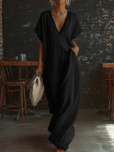 Load image into Gallery viewer, Lace-Trimmed Loose Long Dress for Women