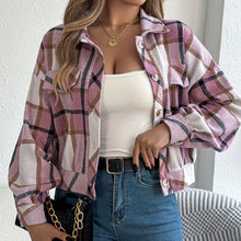 Load image into Gallery viewer, Plaid Shacket – Women’s Long-Sleeve Button-Down Shirt Jacket