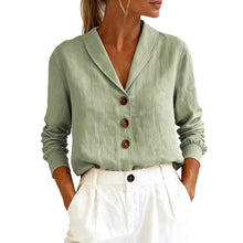 Load image into Gallery viewer, Women's Peter Pan Collar Button-Up Shirt – 6 Colors S–3XL