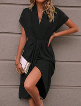 Load image into Gallery viewer, Pleated A-Line Midi Dress – V-Neck Sleeveless Summer Dress