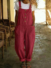 Load image into Gallery viewer, Women's Vintage High-Waist Straight-Leg Overalls – Sleeveless Suspender Jumpsuit