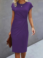 Load image into Gallery viewer, Front Knot Bodycon Midi Dress – Round Neck Sleeveless Tie Dress