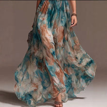 Load image into Gallery viewer, Women's Halter Neck Backless Ink Print Maxi Dress | Vacation Long Dress