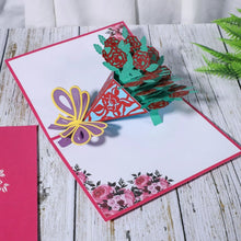 Load image into Gallery viewer, 3D Laser-Cut Engagement Card: Red Heart & Romantic Silhouette