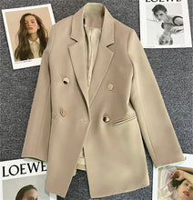 Load image into Gallery viewer, Women's Straight-Cut Blazer – Slim Fit Long Sleeve Suit Jacket